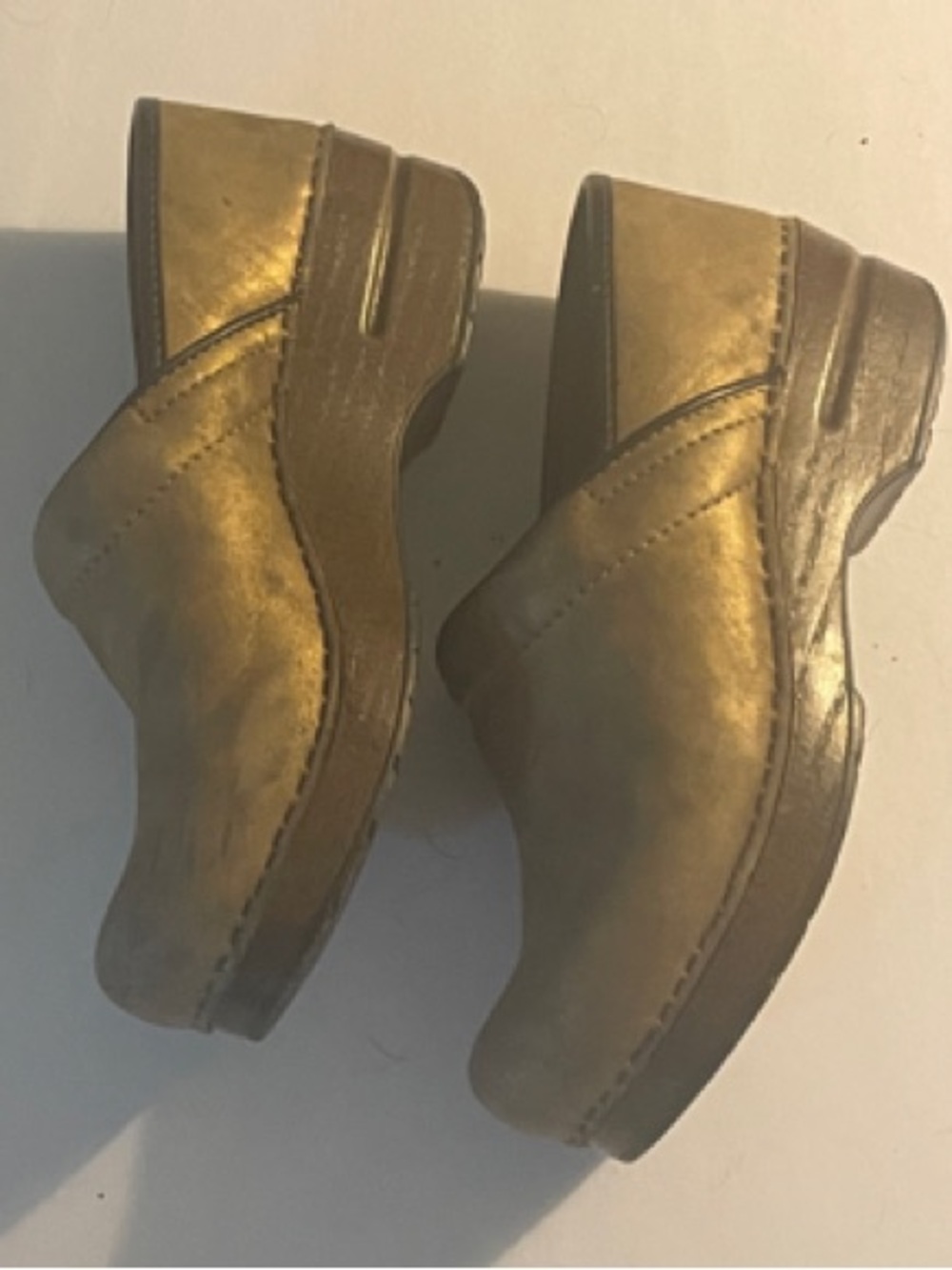 Dansko Metallic Gold Leather Clogs